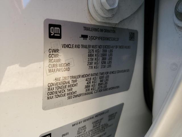 2021 CHEVROLET SILVERADO - 1GCPYFED0MZ339137