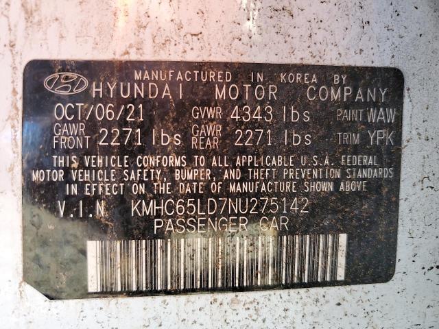 2022 HYUNDAI IONIQ SE KMHC65LD7NU275142