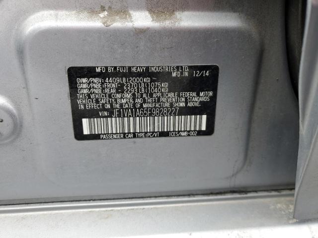 2015 SUBARU WRX JF1VA1A65F9828227