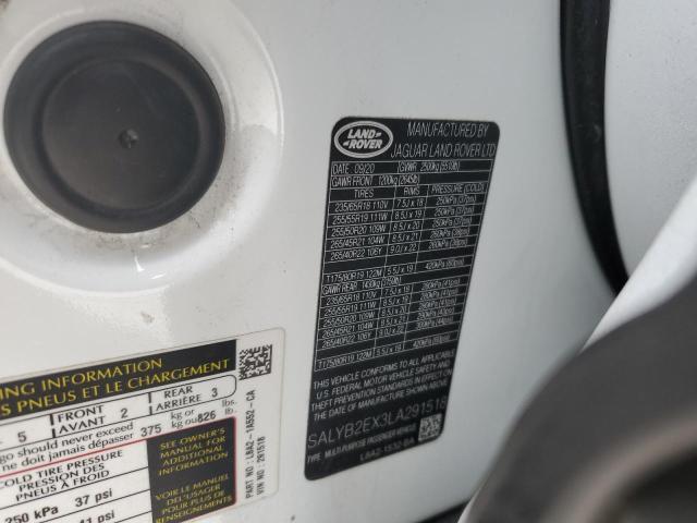 2020 LAND ROVER RANGE ROVE SALYB2EX3LA291518