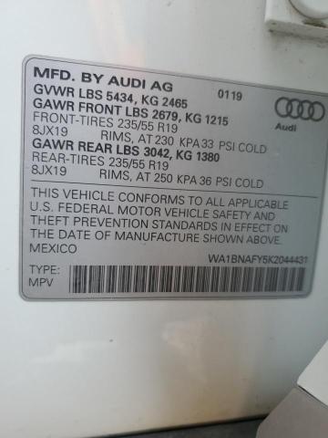 2019 AUDI Q5 WA1BNAFY5K2044431
