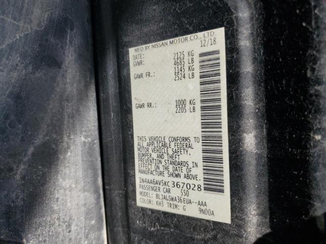 2019 NISSAN MAXIMA S - 1N4AA6AV5KC367028
