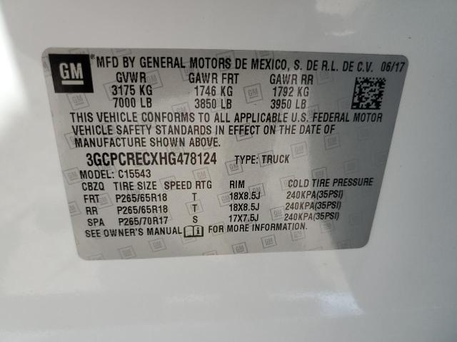 2017 CHEVROLET SILVERADO - 3GCPCRECXHG478124