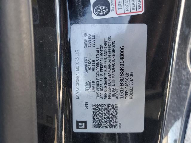 2019 CHEVROLET CAMARO LS - 1G1FB3DS8K0148006