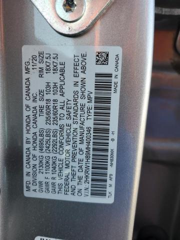 2021 HONDA CR-V EXL - 2HKRW1H89MH400346