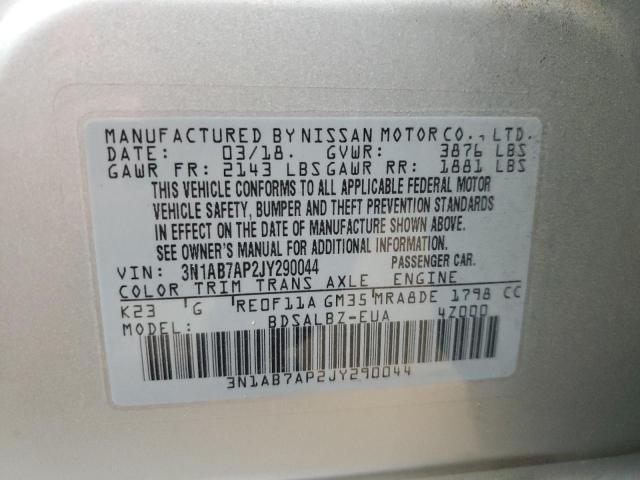 2018 NISSAN SENTRA S - 3N1AB7AP2JY290044