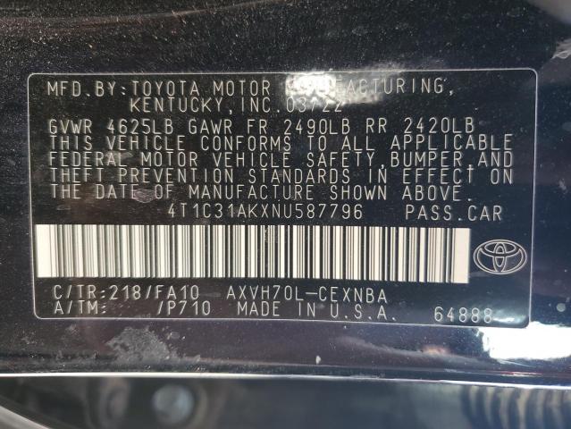 2022 TOYOTA CAMRY LE - 4T1C31AKXNU587796