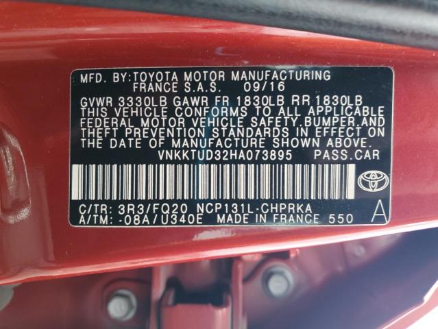 2017 TOYOTA YARIS L VNKKTUD32HA073895