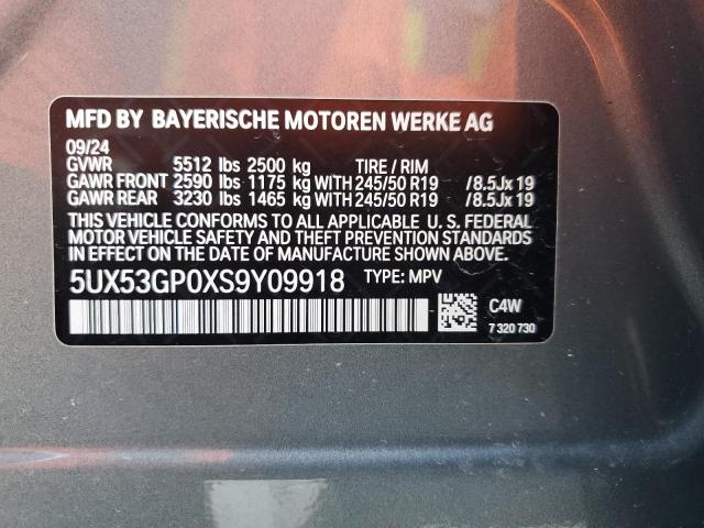 2025 BMW X3 30 XDRI 5UX53GP0XS9Y09918