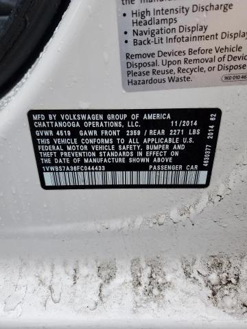 2015 VOLKSWAGEN PASSAT SE - 1VWBS7A36FC044433