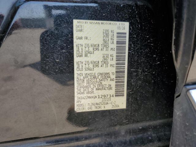 2016 NISSAN MURANO S - 5N1AZ2MHXGN129734