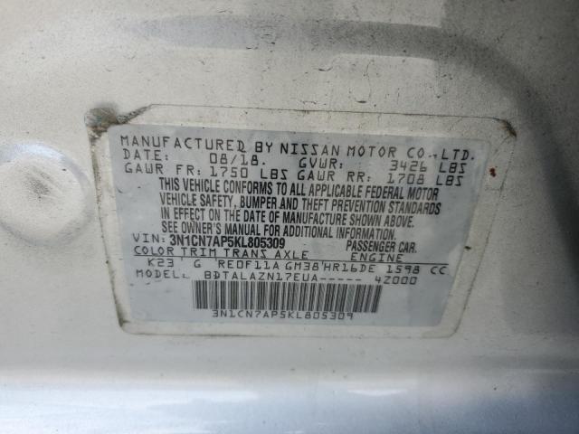 2019 NISSAN VERSA S - 3N1CN7AP5KL805309