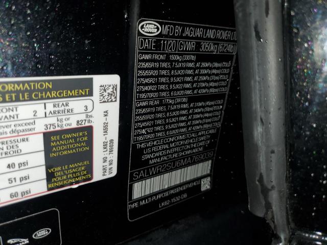 2021 LAND ROVER RANGE ROVE - SALWR2SU6MA769039