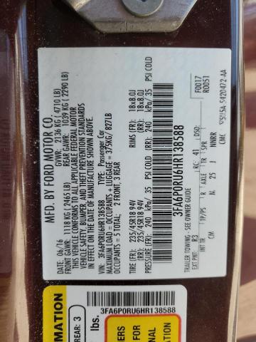 2017 FORD FUSION TIT 3FA6P0RU6HR138588