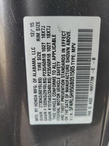 2016 HONDA ODYSSEY TO - 5FNRL5H95GB051505