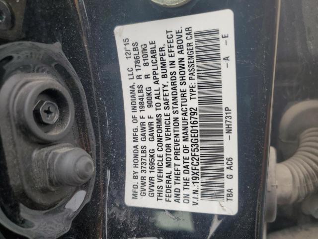 2016 HONDA CIVIC LX - 19XFC2F53GE016792