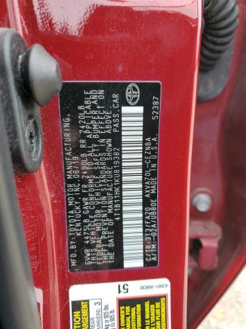 2019 TOYOTA CAMRY L - 4T1B11HK1KU819382