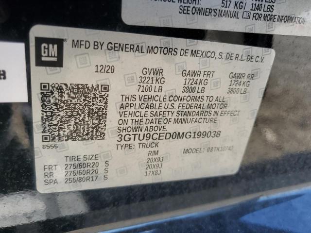 2021 GMC SIERRA K15 - 3GTU9CED0MG199038