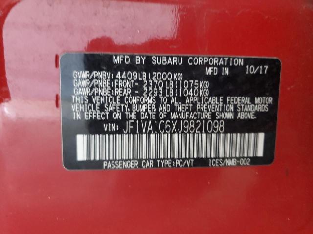 2018 SUBARU WRX PREMIU - JF1VA1C6XJ9821098