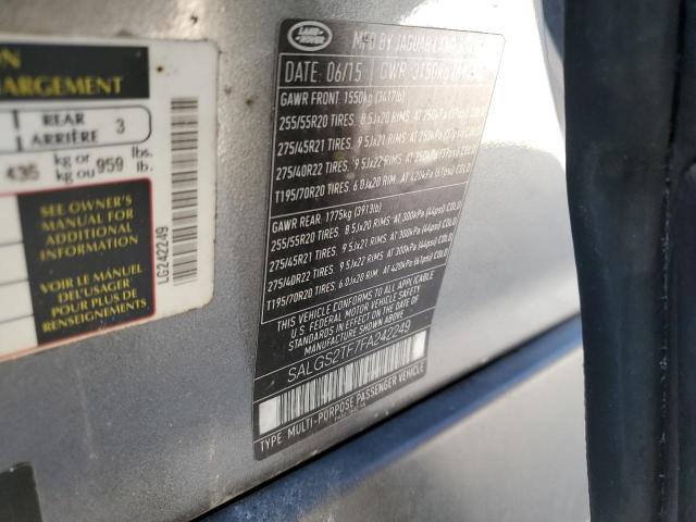 2015 LAND ROVER RANGE ROVE SALGS2TF7FA242249