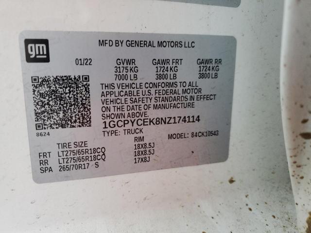 1GCPYCEK8NZ174114 2022 CHEVROLET ALL Models