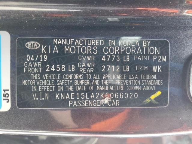 2019 KIA STINGER KNAE15LA2K6066020