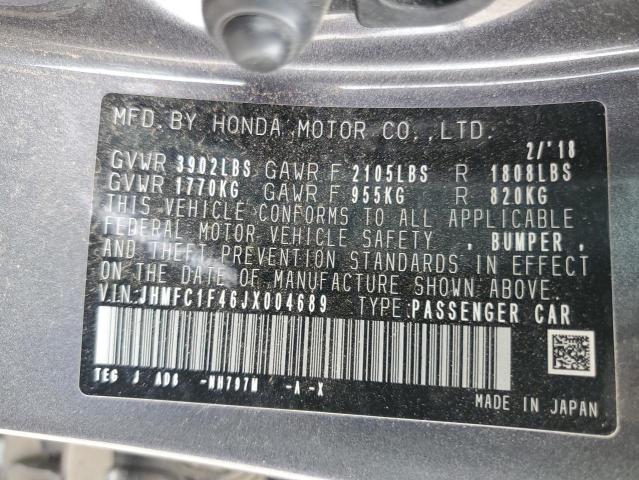 2018 HONDA CIVIC EX - JHMFC1F46JX004689