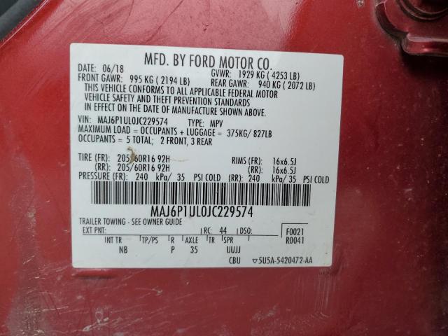 2018 FORD ECOSPORT S - MAJ6P1UL0JC229574