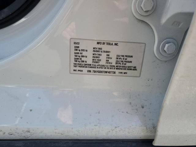 2022 TESLA MODEL Y - 7SAYGDEF2NF407736