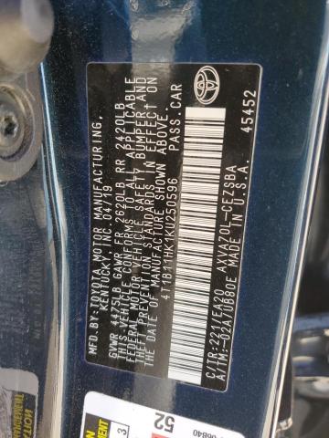 2019 TOYOTA CAMRY L - 4T1B11HK1KU250596