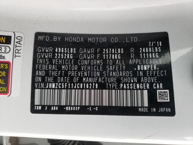 2018 HONDA CLARITY JHMZC5F11JC016279