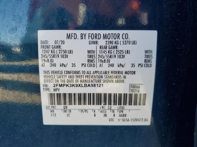 2020 FORD EDGE TITAN - 2FMPK3K9XLBA98121