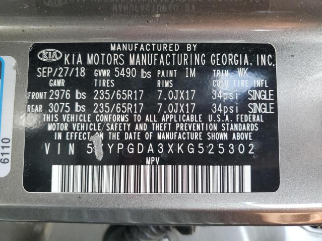 2019 KIA SORENTO L - 5XYPGDA3XKG525302