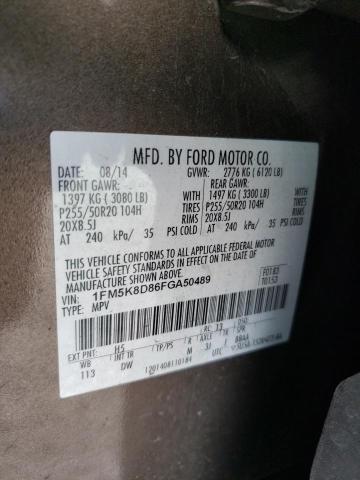 2015 FORD EXPLORER X - 1FM5K8D86FGA50489