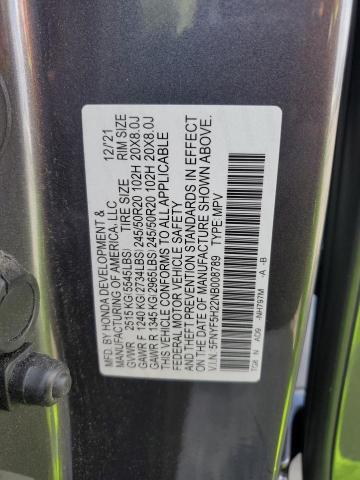 2022 HONDA PILOT SE 5FNYF5H22NB008789