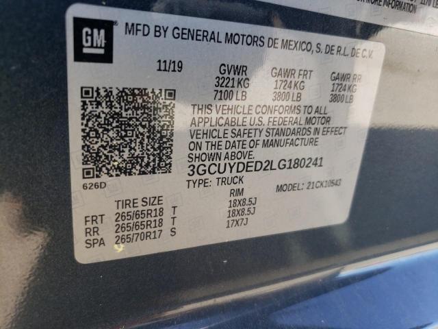 2020 CHEVROLET SILVERADO - 3GCUYDED2LG180241