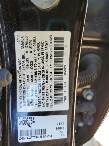 2016 HONDA CIVIC EX - 2HGFC2F79GH505754