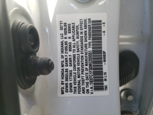 2021 HONDA CIVIC EX - 19XFC1F30ME205551