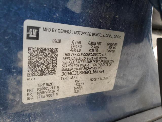 2019 CHEVROLET TRAX 1LT - 3GNCJLSB6KL165784