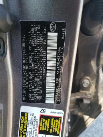 2019 TOYOTA CAMRY L 4T1B11HK5KU741138