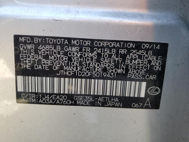 2015 LEXUS IS 250 JTHCF1D20F5019431