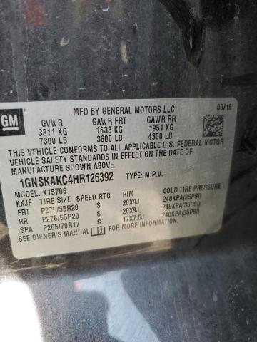 2017 CHEVROLET TAHOE K150 - 1GNSKAKC4HR126392