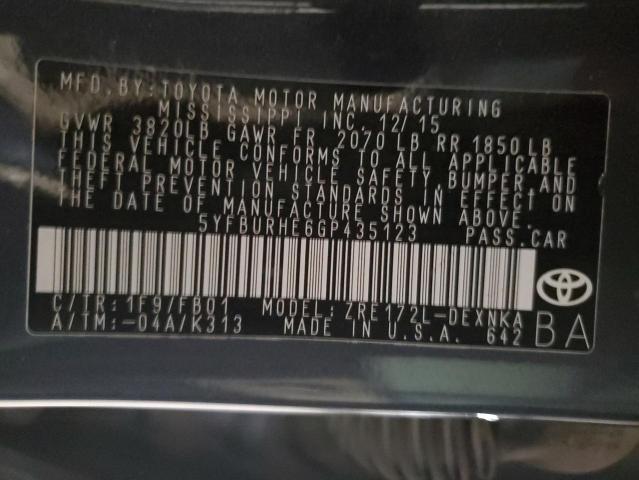 2016 TOYOTA COROLLA L - 5YFBURHE6GP435123