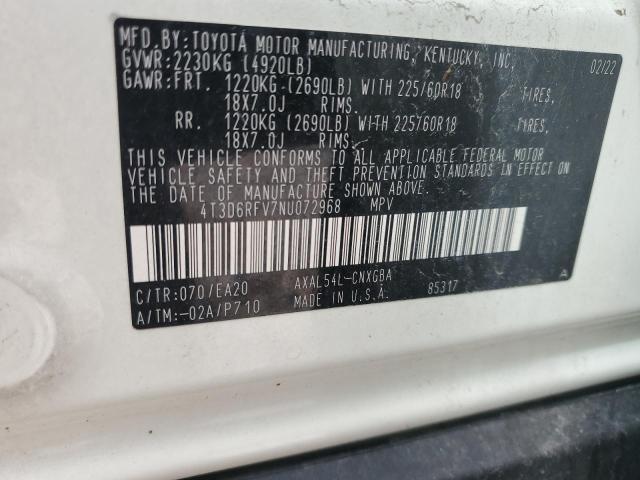 2022 TOYOTA RAV4 LIMIT - 4T3D6RFV7NU072968
