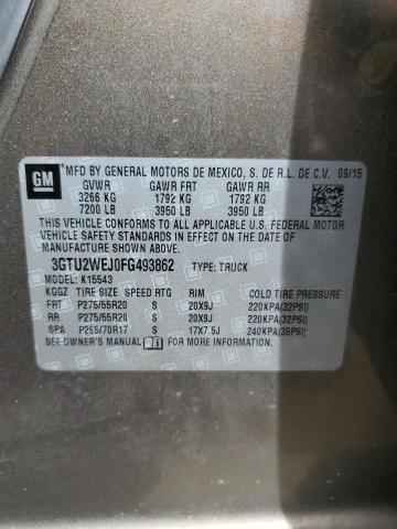 2015 GMC SIERRA K15 - 3GTU2WEJ0FG493862