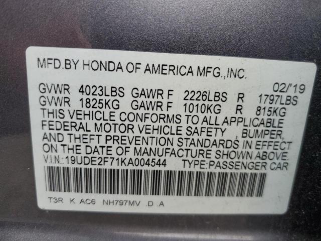 2019 ACURA ILX PREMIU - 19UDE2F71KA004544