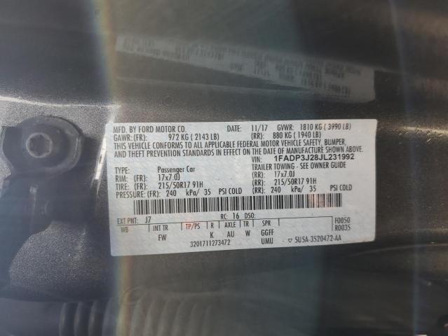2018 FORD FOCUS TITA - 1FADP3J28JL231992