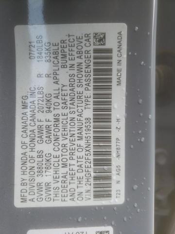 2022 HONDA CIVIC SPOR - 2HGFE2F5XNH519538