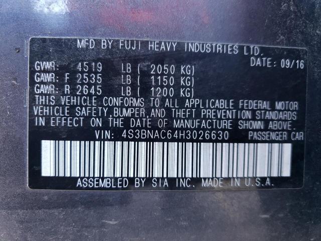 2017 SUBARU LEGACY 2.5 - 4S3BNAC64H3026630