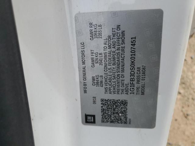 2019 CHEVROLET CAMARO LS 1G1FB3DS0K0107451